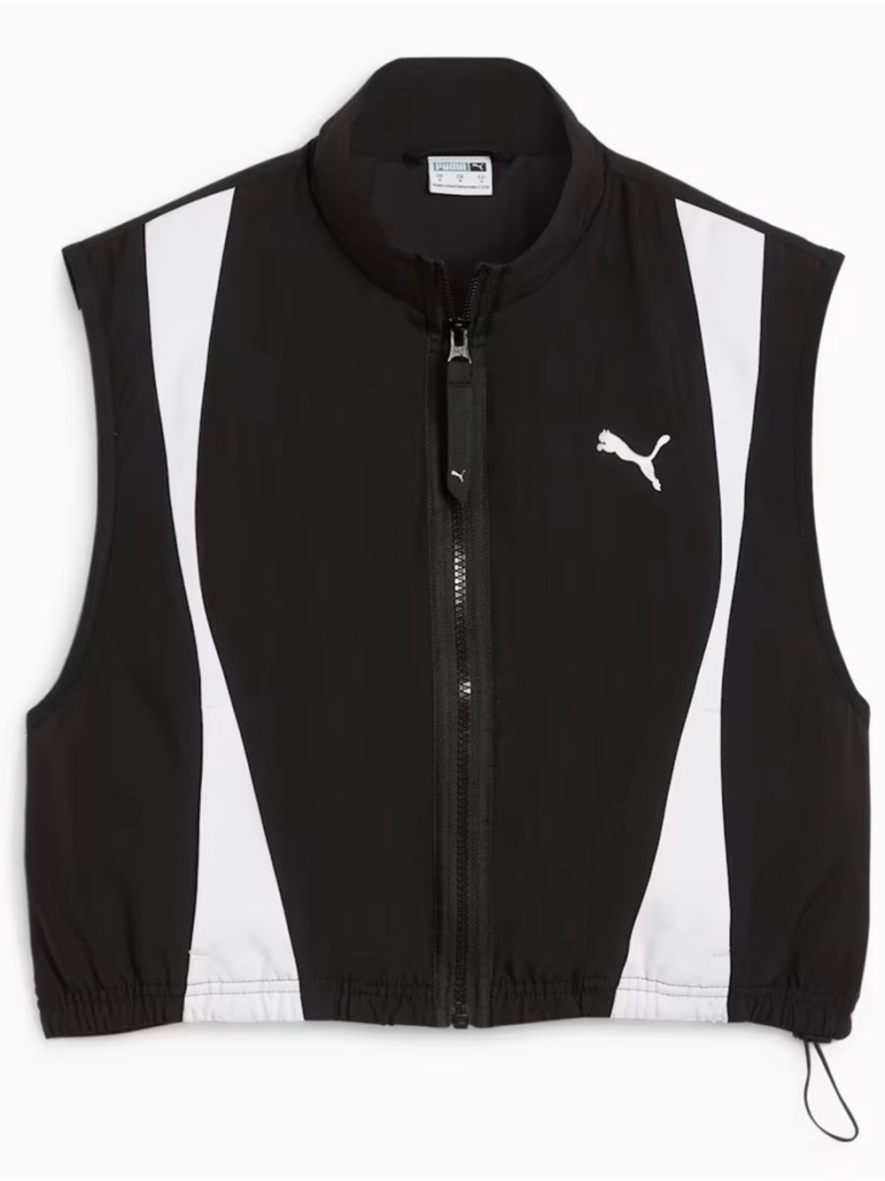 Puma Dare To Women's Vest Black and White Zip Front Cropped new with tags XL